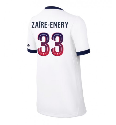 Paris Saint-Germain Warren Zaire-Emery #33 Venkovní Dres pro Dámské 2026-27 Krátký Rukáv Paris Saint-Germain Warren Zaire-Emery #33 Venkovní Dres pro Dámské 2026-27 Krátký Rukáv